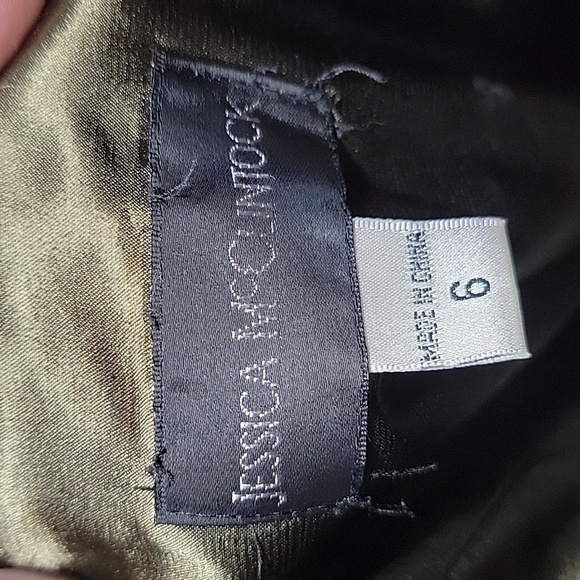 Jessica McClintlock Size 6 Metallic Olive Green Cocktail Satin Dress Gently Used - Picture 12 of 13